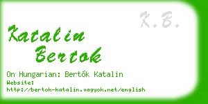 katalin bertok business card